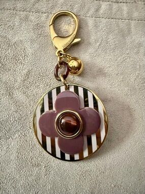 LOUIS VUITTON Bijoux Sac Monogram Rayure Bag Charm w/Gold-tone Hardware